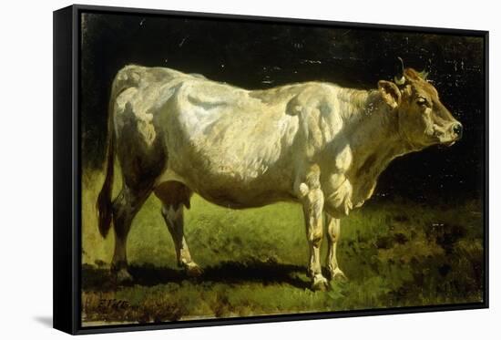 Cow in a Landscape-Friedrich Johann Voltz-Framed Stretched Canvas