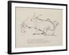 Cow in Armchair Toasting Bread On Open Fire From a Collection Of Poems and Songs by Edward Lear-Edward Lear-Framed Giclee Print