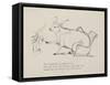 Cow in Armchair Toasting Bread On Open Fire From a Collection Of Poems and Songs by Edward Lear-Edward Lear-Framed Stretched Canvas