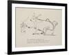 Cow in Armchair Toasting Bread On Open Fire From a Collection Of Poems and Songs by Edward Lear-Edward Lear-Framed Giclee Print