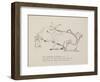 Cow in Armchair Toasting Bread On Open Fire From a Collection Of Poems and Songs by Edward Lear-Edward Lear-Framed Premium Giclee Print