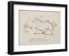 Cow in Armchair Toasting Bread On Open Fire From a Collection Of Poems and Songs by Edward Lear-Edward Lear-Framed Premium Giclee Print