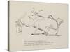 Cow in Armchair Toasting Bread On Open Fire From a Collection Of Poems and Songs by Edward Lear-Edward Lear-Stretched Canvas