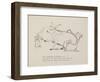 Cow in Armchair Toasting Bread On Open Fire From a Collection Of Poems and Songs by Edward Lear-Edward Lear-Framed Giclee Print