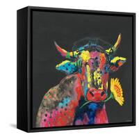 Cow in Dark Gray-null-Framed Stretched Canvas