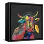 Cow in Dark Gray-null-Framed Stretched Canvas