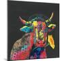 Cow in Dark Gray-null-Mounted Art Print