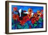 Cow in the Sunflowers-Patty Baker-Framed Art Print