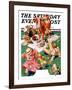 "Cow Joins the Picnic," Saturday Evening Post Cover, August 26, 1933-Joseph Christian Leyendecker-Framed Giclee Print