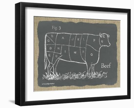 Cow on Burlap-Gwendolyn Babbitt-Framed Art Print