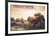 Cow on Grass Meadow Vintage-SweetCrisis-Framed Photographic Print