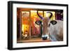 Cow Outside a Shop in the Street in Thekkady, Kerala, India, Asia-Martin Child-Framed Photographic Print