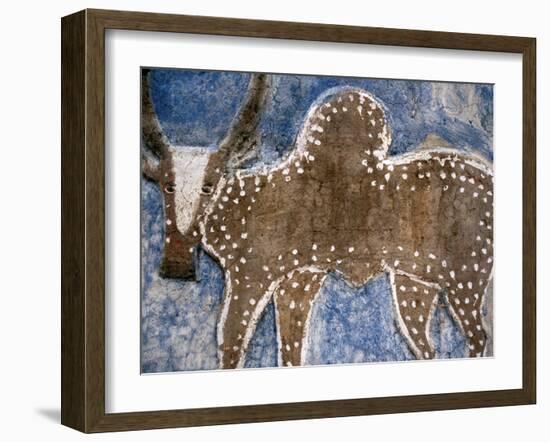 Cow Painted on a Headstone Near an Oromo Village, Ethiopia-Janis Miglavs-Framed Premium Photographic Print