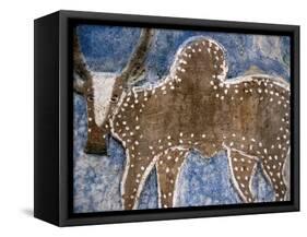 Cow Painted on a Headstone Near an Oromo Village, Ethiopia-Janis Miglavs-Framed Stretched Canvas