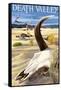 Cow Skull - Death Valley National Park-Lantern Press-Framed Stretched Canvas