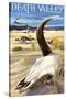 Cow Skull - Death Valley National Park-Lantern Press-Stretched Canvas