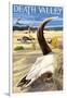 Cow Skull - Death Valley National Park-Lantern Press-Framed Premium Giclee Print