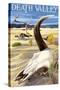 Cow Skull - Death Valley National Park-Lantern Press-Stretched Canvas