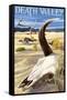 Cow Skull - Death Valley National Park-Lantern Press-Framed Stretched Canvas