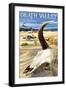 Cow Skull - Death Valley National Park-Lantern Press-Framed Art Print