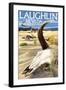 Cow Skull - Laughlin, Nevada-Lantern Press-Framed Art Print