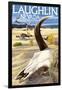 Cow Skull - Laughlin, Nevada-Lantern Press-Framed Art Print