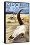 Cow Skull - Mesquite, Nevada-Lantern Press-Framed Stretched Canvas