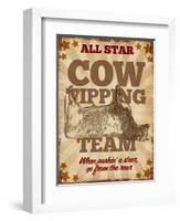 Cow Tipping Team-null-Framed Giclee Print