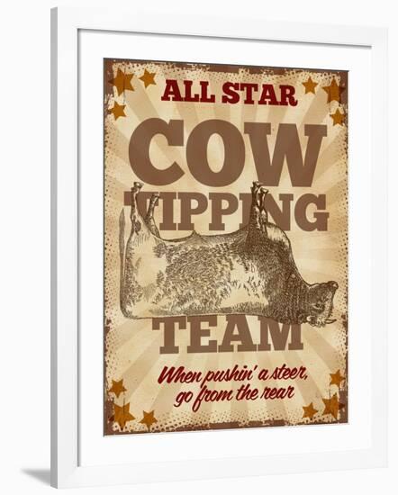 Cow Tipping Team-null-Framed Giclee Print