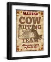 Cow Tipping Team-null-Framed Premium Giclee Print