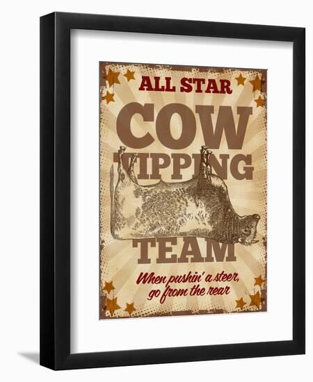 Cow Tipping Team-null-Framed Premium Giclee Print