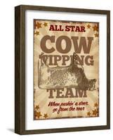 Cow Tipping Team-null-Framed Giclee Print