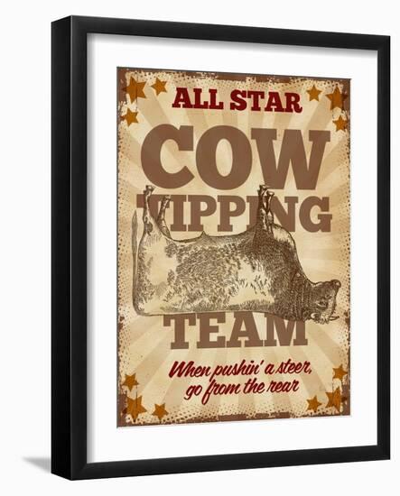 Cow Tipping Team-null-Framed Giclee Print