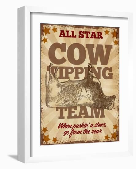 Cow Tipping Team-null-Framed Giclee Print