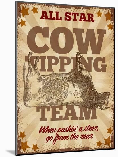 Cow Tipping Team-null-Mounted Giclee Print