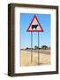 Cow Warning Sign - Funny Background Image from Africa-Naturally Africa-Framed Photographic Print