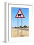 Cow Warning Sign - Funny Background Image from Africa-Naturally Africa-Framed Photographic Print
