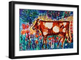 Cow-Brenda Brin Booker-Framed Giclee Print