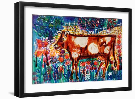 Cow-Brenda Brin Booker-Framed Giclee Print