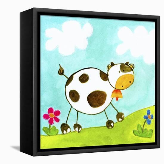 Cow-null-Framed Stretched Canvas