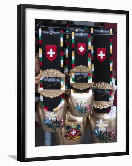 Cowbell Souvenirs in Zermatt, Switzerland, Europe-Michael DeFreitas-Framed Photographic Print