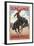 Cowboy and Bronco Scene - Sundance, Wyoming-Lantern Press-Framed Art Print