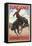 Cowboy and Bronco Scene - Sundance, Wyoming-Lantern Press-Framed Stretched Canvas