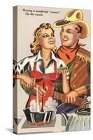 Cowboy and Cowgirl Cooking-null-Stretched Canvas