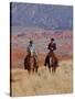 Cowboy and Cowgirl Riding Through Scenic Hills of the Big Horn Mountains, Shell, Wyoming, USA-Joe Restuccia III-Stretched Canvas