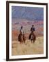 Cowboy and Cowgirl Riding Through Scenic Hills of the Big Horn Mountains, Shell, Wyoming, USA-Joe Restuccia III-Framed Photographic Print