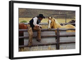 Cowboy and Horses-Darrell Gulin-Framed Photographic Print