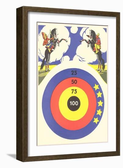 Cowboy and Indian Target Practice-null-Framed Art Print