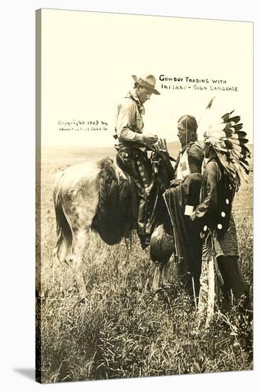 Cowboy and Indians Trading-null-Stretched Canvas