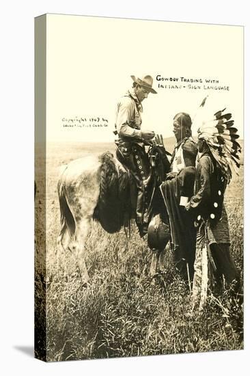 Cowboy and Indians Trading-null-Stretched Canvas